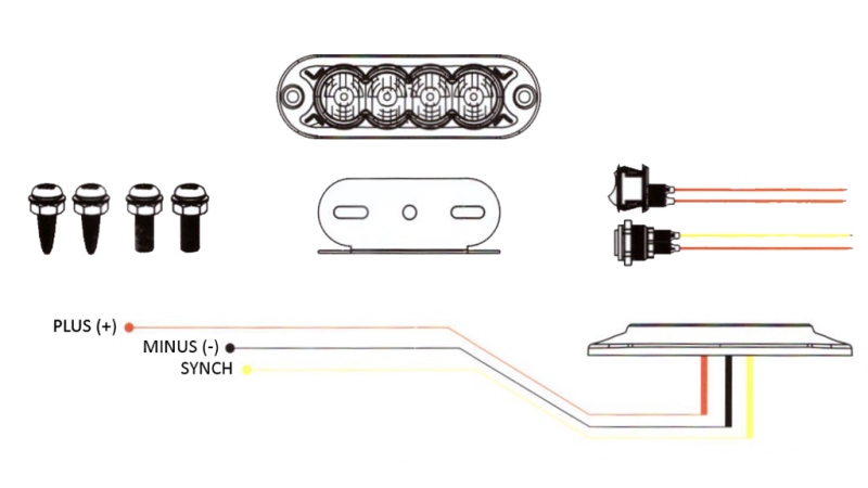 LED STROBOSKOP LAMPA 12/24 V
