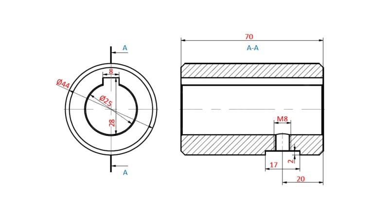 REDUCER FÖR HYDROMOTOR MP-MR 25x70x10