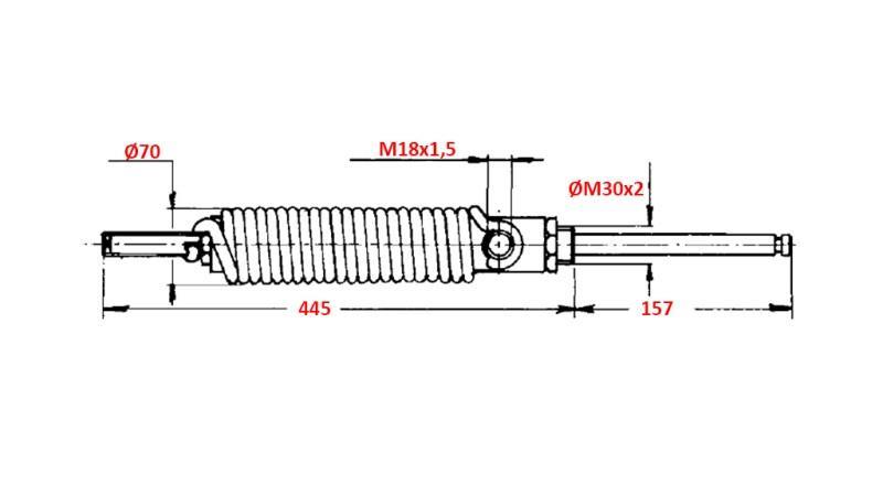 ENKELVERKANDE HYDRAULISK CYLINDER FÖR ÖPPNING AV TANKLOCK 5''