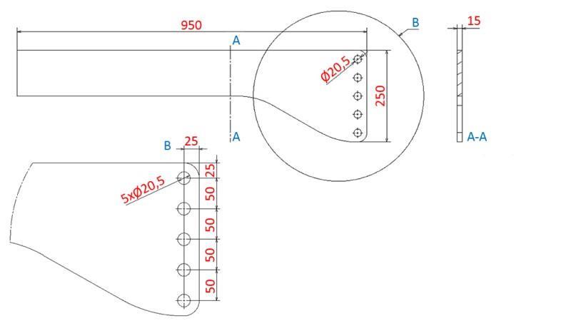 MONTAGGIO UNIVERSALE (900mm) IDRAULICA ANTERIORE PER TRACTOR 1500kg