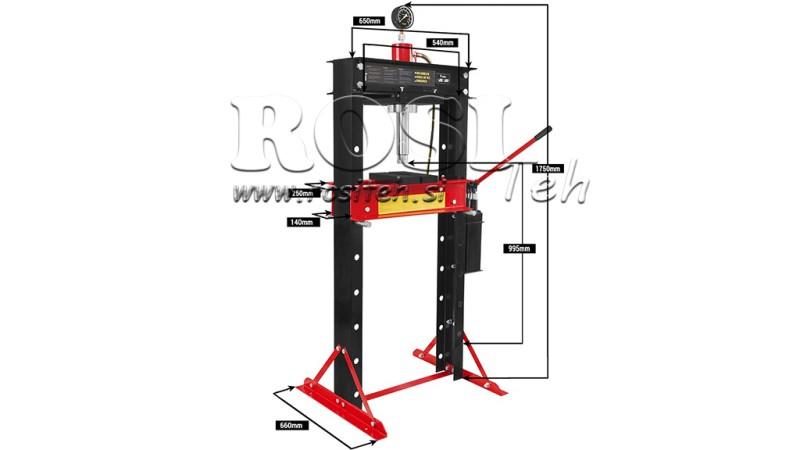 PRESSA IDRAULICA DA OFFICINA PER CUSCINETTI 30T - a due velocità