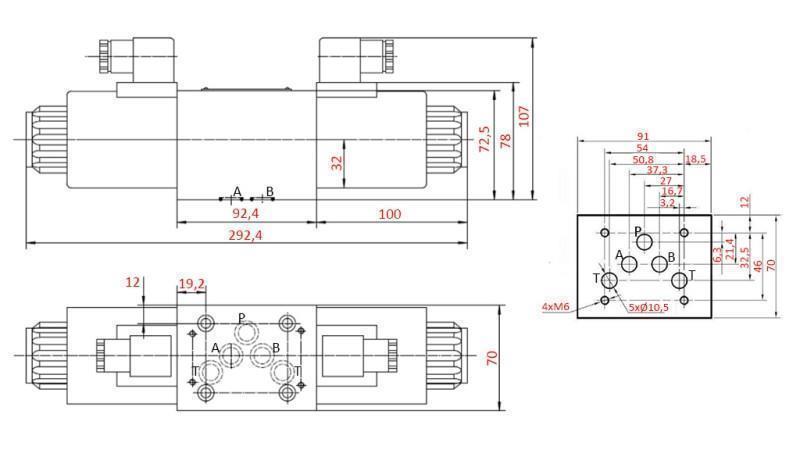 HYDRAULISCHES ELEKTROMAGNETVENTIL KV-4/3 CETOP 5 12/24/230V N2