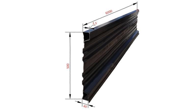 SIDOPANEL FÖR TIPPVAGN 6 MET. - HÖJD 500 mm