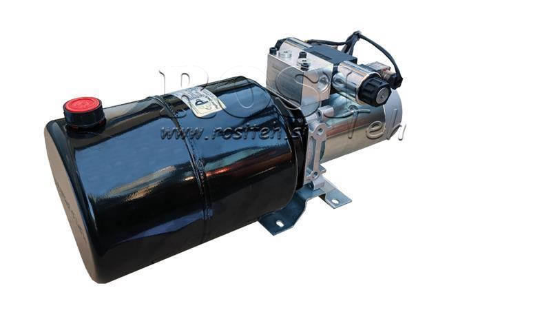 MINI HYDRAULIKAGGREGAT 12V DC - 1.6kW = 2.1cc - 8 lit - doppelte Richtungseinheit (Metall)
