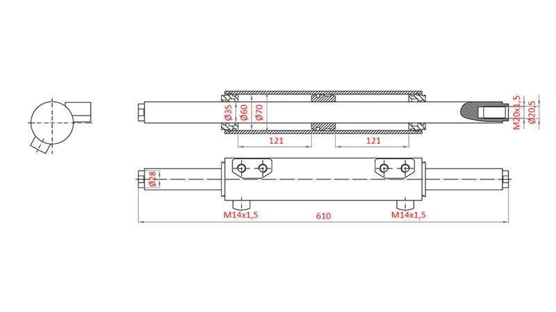 HYDRAULIKLENKZYLINDER MF 3429989M91
