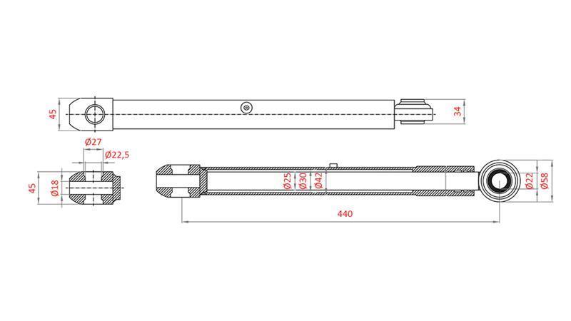 HYDRAULISCHER LENKZYLINDER MASSEY FERGUSON OEM-1748456M92, 3773710M91