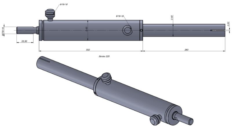 HYDRAULISK STYRNINGSCYLINDER FORD
