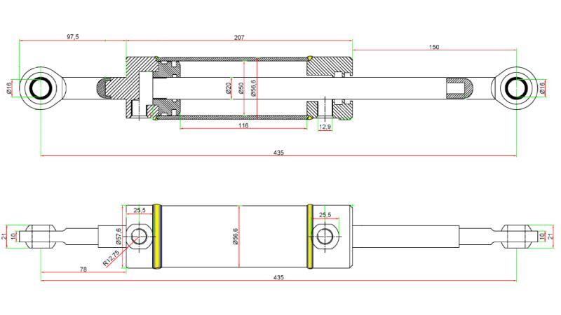 HYDRAULIKLENKZYLINDER JOHN DEERE OEM-AM108777