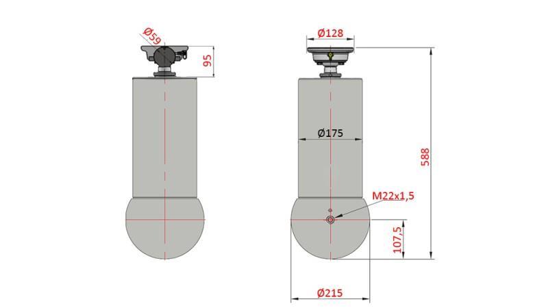 TELESCOPIKUS HENGER - MEILLER KIPPER 5 FOKOZAT 175mm - 15 tonnás löket 1650mm