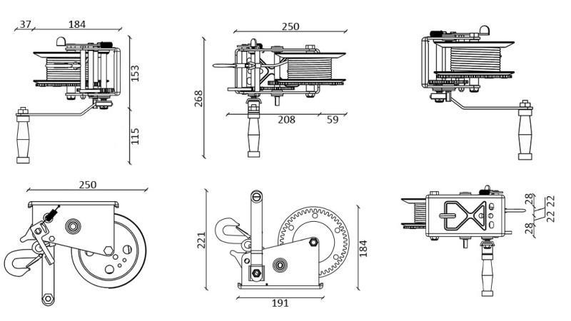 HANDWINDEN DWK 35 V - 1588 kg - SYNTHETISCHER GURT
