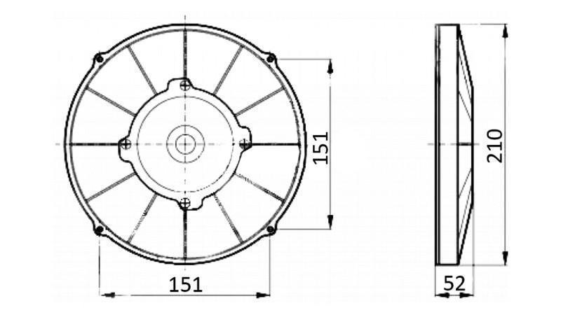 AXIALFLÄKT 190mm DRAGANDE 12V