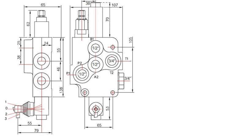 HYDRAULIKVENTIL 1xP80 SCHWEBEND