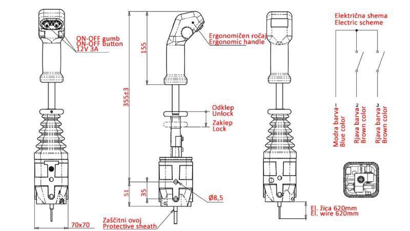 JOYSTICK INDEMAR PRE VIDLICOVÝ NAVIJAK - 2x TLAČIDLO