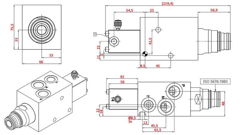 HYDRAULISK PROPORTIONAL TRAKTORBROMSVENTIL - OLJESYSTEM