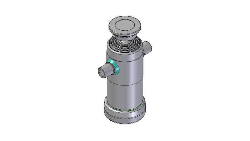 3093S -TELESCOPISK SYLINDER STANDARD/KULE 5 TRINN SLAG 1190 DIAMETER 124