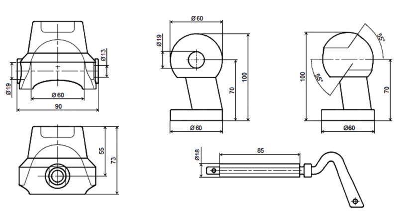SET DI SUPPORTI PER CAMION DUMP BOX FI60
