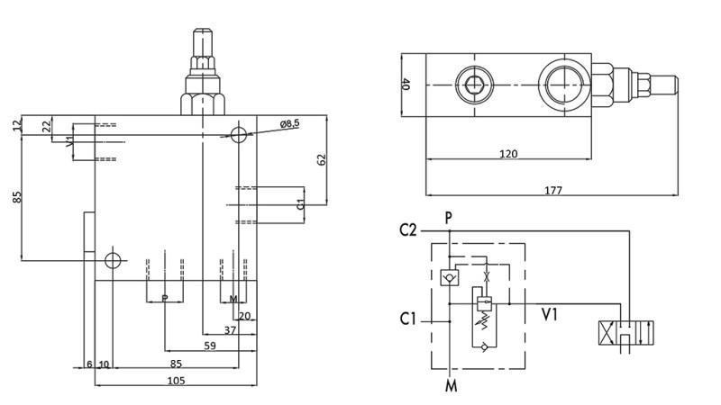 DUBBELHASTIGHETSVENTIL KUB HI-LO VRSP V1230 95lit - 350bar