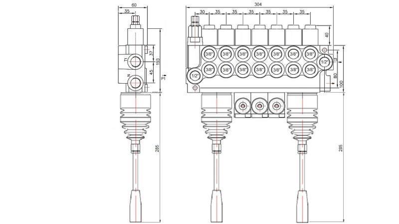 VALVOLA HID. 7xP40   2x JOYSTICK