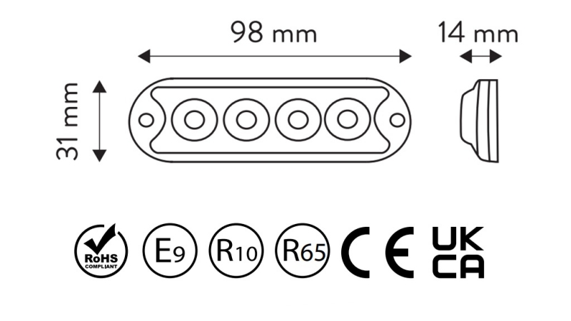 LED STROBOSKOP LAMPA 12/24 V