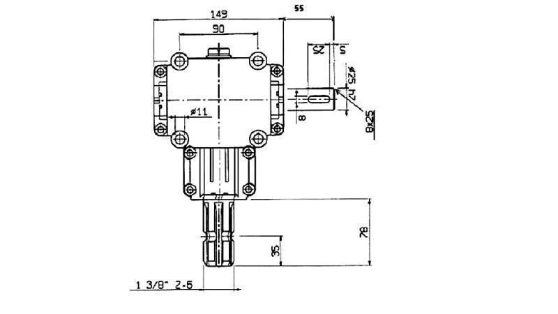 WINKELREDUZIERSTÜCK PTO 1:1.9 (14HP-10kW)