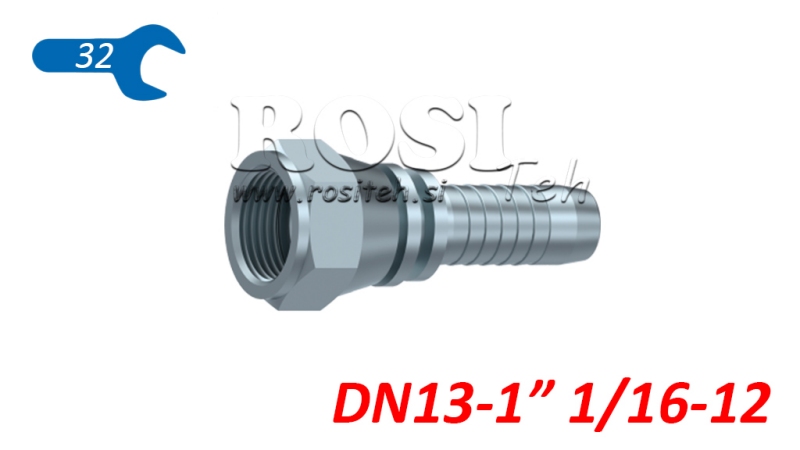 HYDRAULISK ANSLUTNING DKJ JIC74° HON DN13-1” 1/16-12