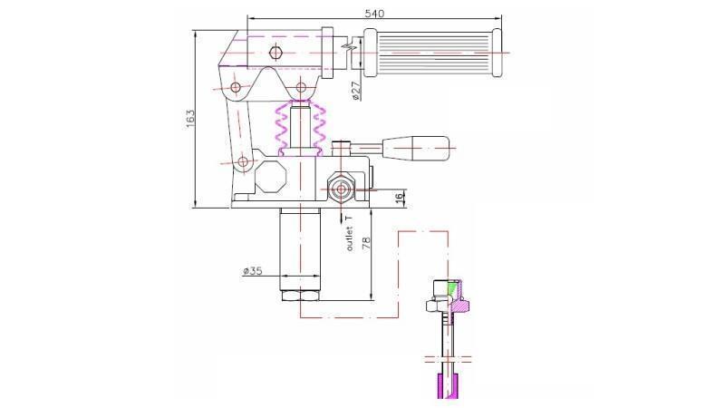POMPA MANUALE 45CC -DD- DIREZIONE DOPPIA - dimensioni