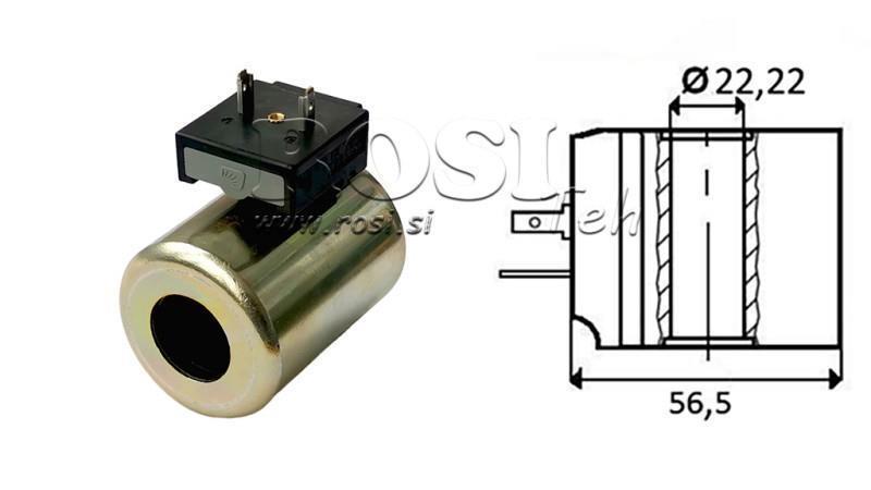 BOBINA ELETTROMAGNETICA 12V DC - CB14 - fi 22.22mm-59mm 30W IP65