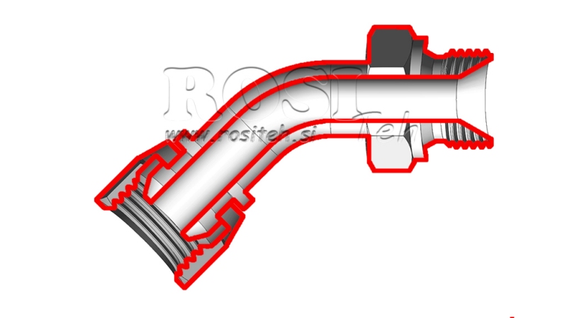 HIDRAVLIČNI KOLENO 45°  BSP MOŠKI-ŽENSKI 3/8