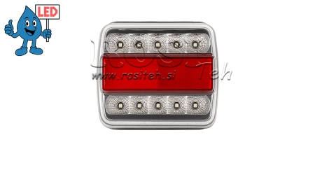 LUCE POSTERIORE LED PER RIMORCHIO COMBINATA 4 FUNZIONI 12V BIANCA