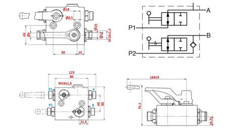HYDRAULISK VENTIL FÖR FRAMHYDRAULIK - LASTARE C000FTV