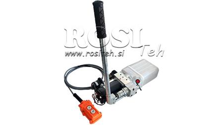 MINI HYDRAULIKAGGREGAT 24V DC - 0.8kW = 0.5cc - 1.5 lit - einphasige Einheit (PVC) mit Handpumpe