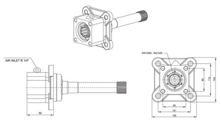 Méretek KIMENET HIDRAULIKUS SZIVATTYÚHOZ - VOLVO SR-1700-1