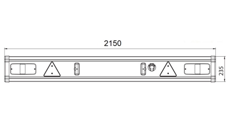 SLÄP BUMPER TÜV MODELL MED LAMPOR 2150mm