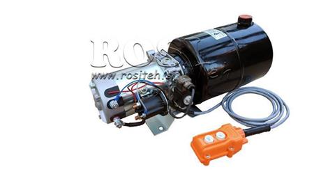 MINI HYDRAULISK AGGREGAT 12V DC - 1.6kW = 2.1cc - 8 lit - enkelt retningssamling (metal)