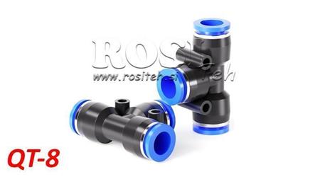 PNEUMATISCHER STECKER T VERBINDUNG TPA OHNE GEWINDE QT-8