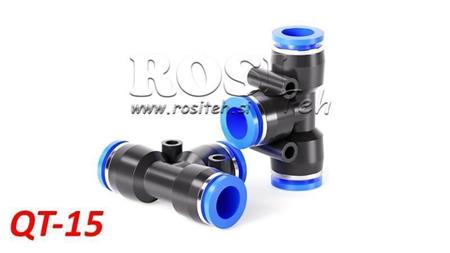 PNEUMATISCHER STECKER T-VERBINDUNG TPA OHNE GEWINDE QT-15