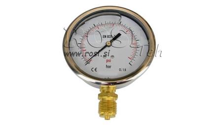 MANOMETER DN100 VERTIKAL 0 - 40 BAR - 1/2