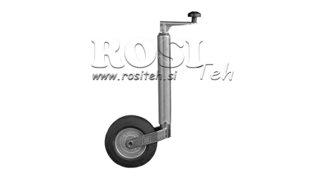 PIE DE SOPORTE ROSCADO CON RUEDA PARA REMOLQUES 220MM 150KG