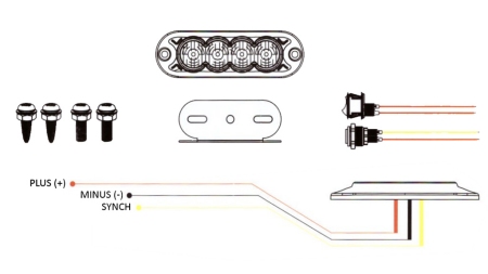 LED STROBOSKOP LAMPA 12/24 V