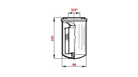 EINSATZ FÜR SOGFILTER 3/4 - 90u KURZ