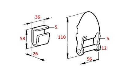 SIDOBRACKET FÖR AVTAGBAR C-FORMAD SLÄP 56mm