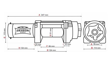 12 V ELEKTRISK VINCH DWH 3500 HD - 1588 kg - SYNTHETISK REP