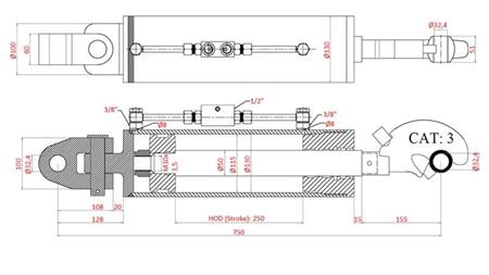 HYDRAULICKÝ ŤAHÁK ŠPECIAL - 4. TRIEDA 115/50-250 (90-250HP)(32.4mm)