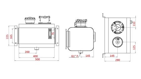METALLTANKDECKEL 20 Lit 265x290x400mm