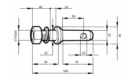MONTAGEKEIL fi22mm MIT GEWINDE M 22x1.5