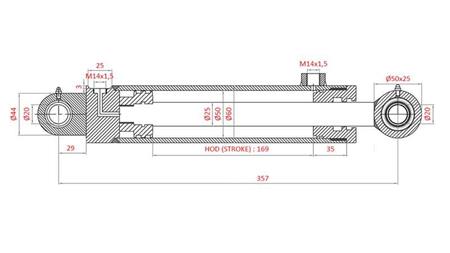 HYDRAULISK STYRNINGSCYLINDER FIAT-NEW HOLLAND OEM-4997919, 4998944, 4998945, 5110840, 5125262