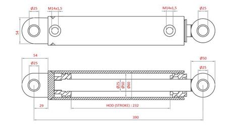 HYDRAULISCHER LENKZYLINDER FIAT-NEW HOLLAND OEM-5189887, 5165140, 5190908