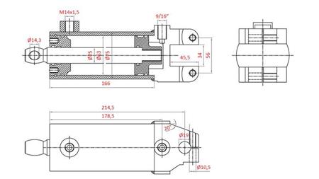 HYDRAULISK STYRNINGSCYLINDER MASSEY FERGUSON OEM-1605121M91, 1605121M92 532193M91, 3773711M91