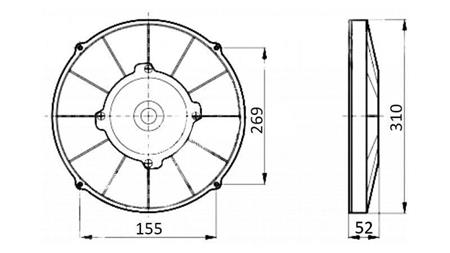 AXIALLÜFTER 280mm DRÜCKEND 12V