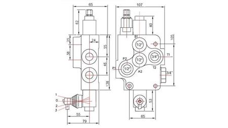 Hydraulikventil 1xP80   Einweg C1